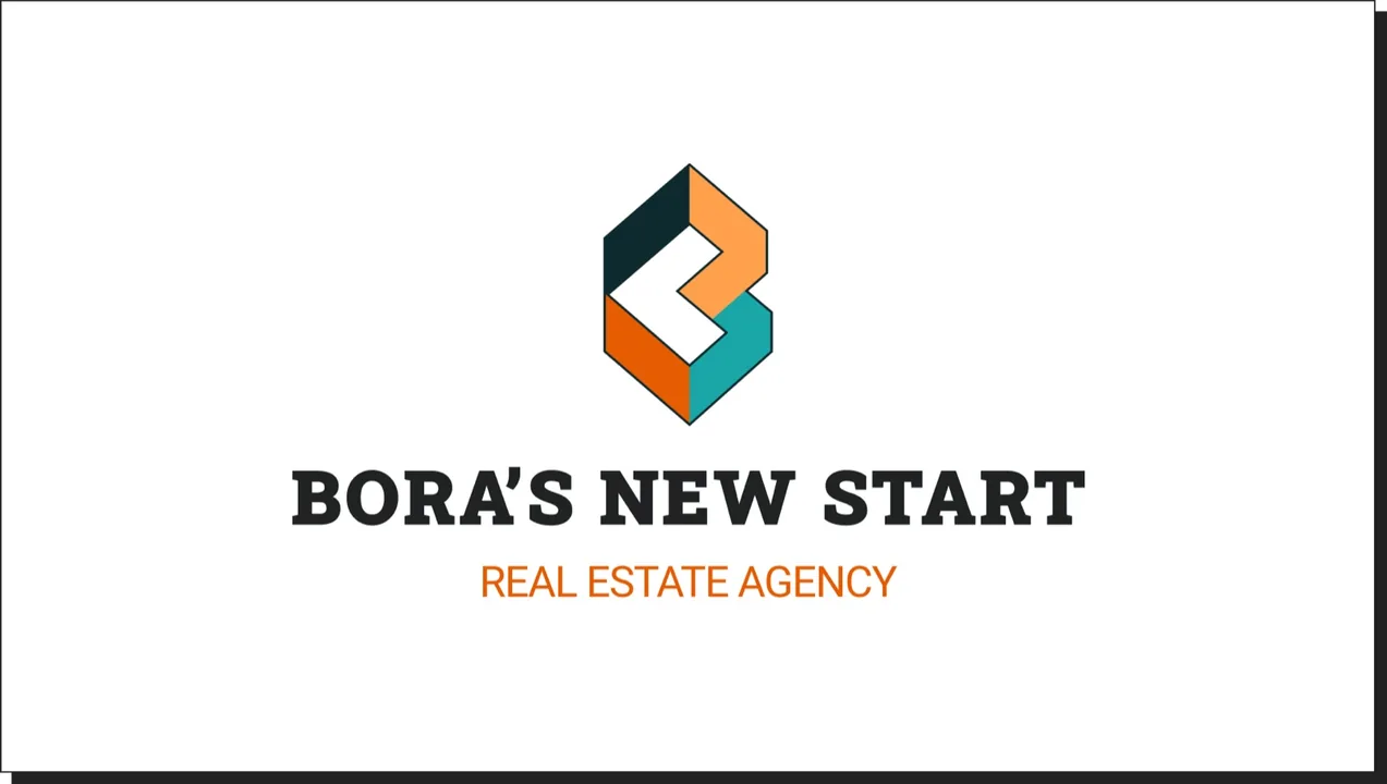 Isometric B monogram in navy, orange and teal above the Bora's New Start wordmark