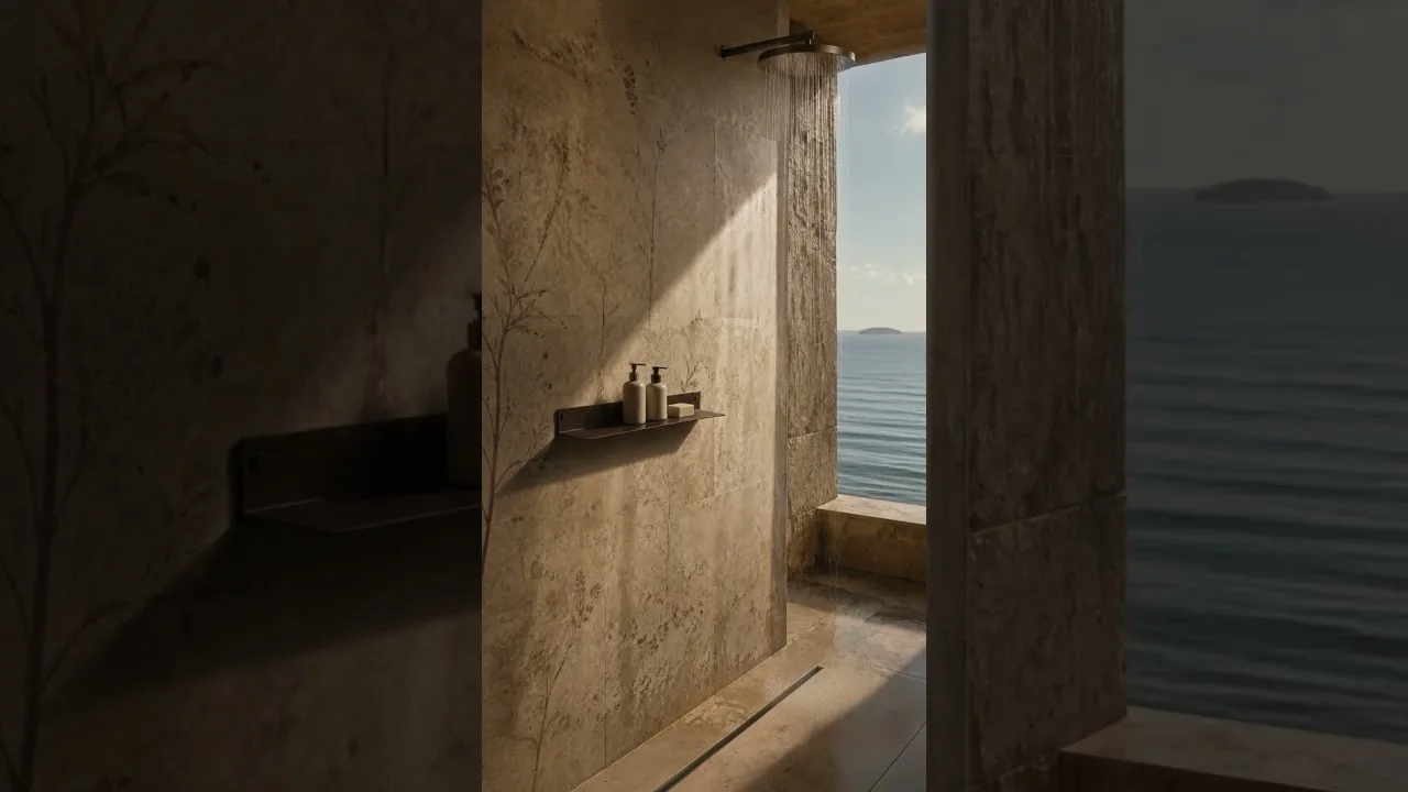 Poster frame from the video “SANCO Shelf — Aegean Shower Detail”