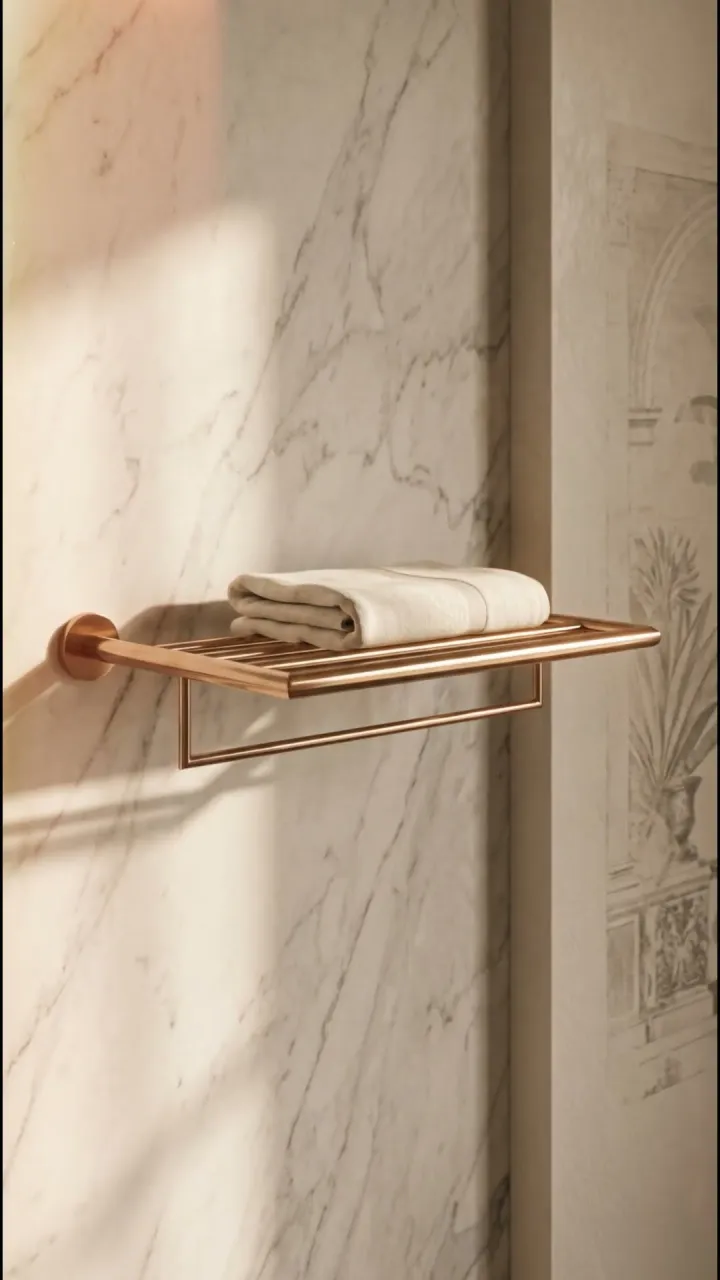 Poster frame from the video “Warm Bronze. Three Rooms. — Story Towel Rack”