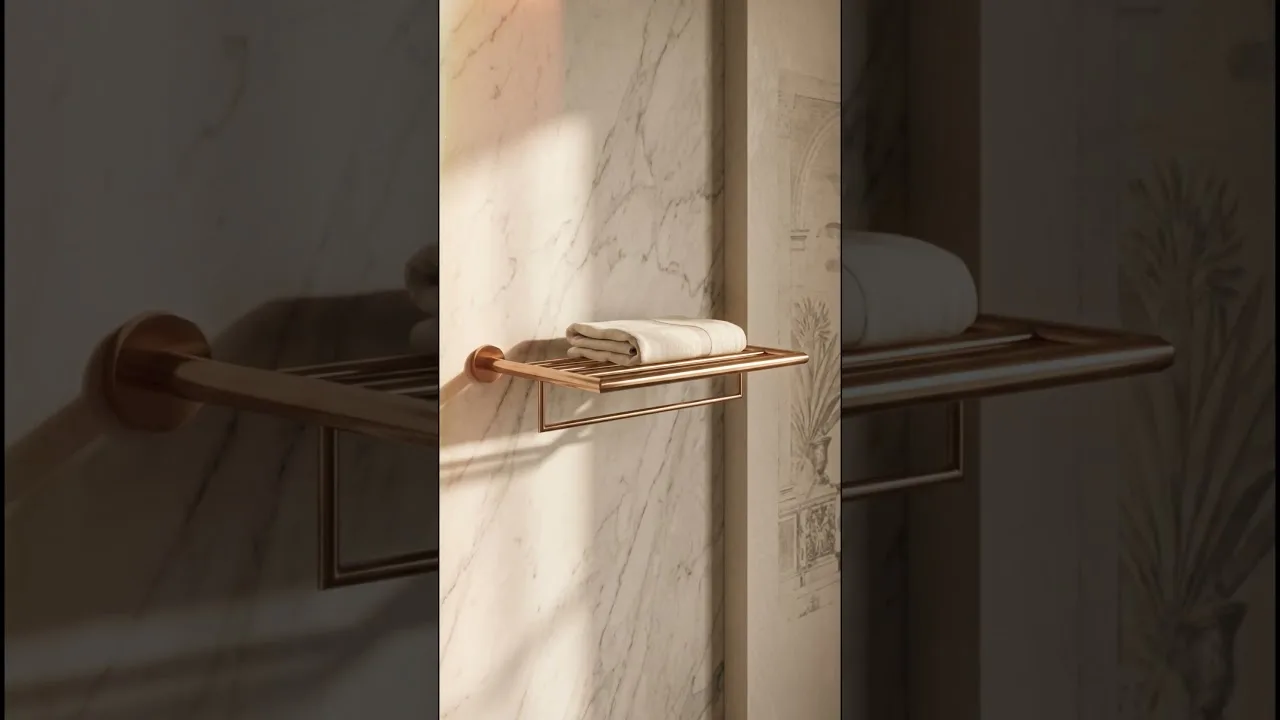 Poster frame from the video “Warm Bronze. Three Rooms. — Story Towel Rack”